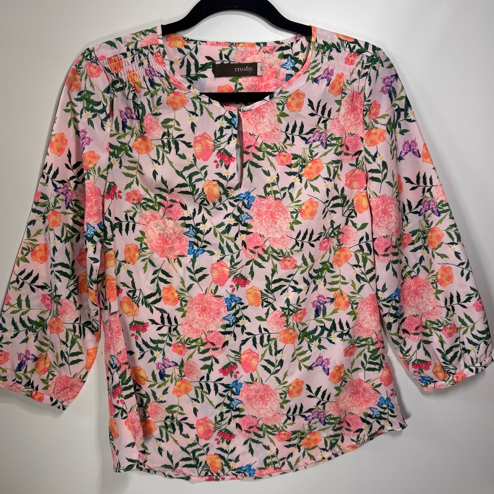 Crosby Floral 3/4 Sleeve Blouse- Size Small